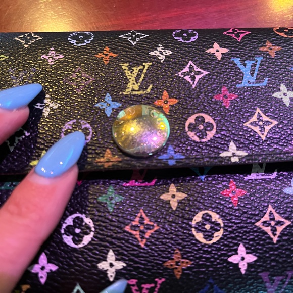 SOLD 💙💙 Authentic Limited Louis Vuitton Monogram Black Multicolor Wallet - Picture 15 of 16